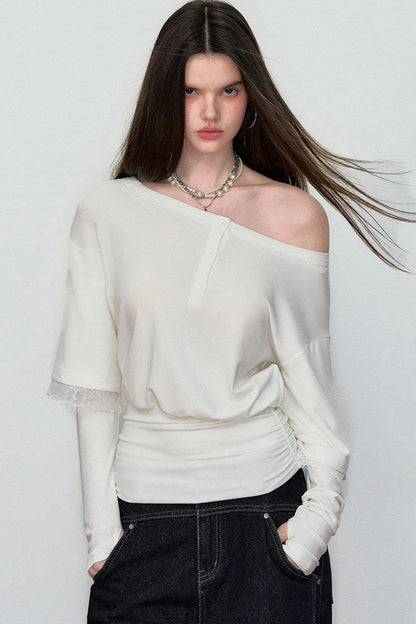 Spring Fake Two-Piece Hot Girl Top