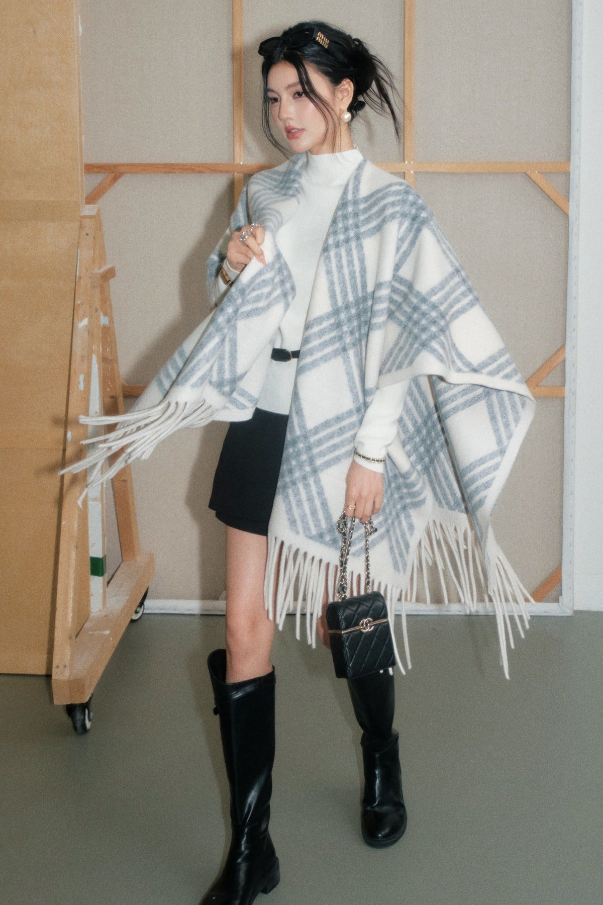Tassel Plaid Shawl