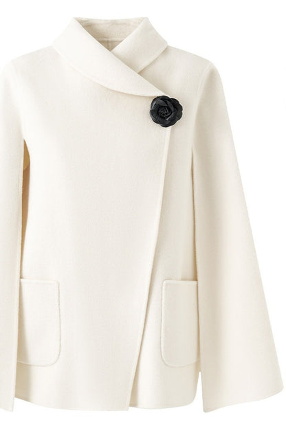 Manteau en laine 100% fleur de camélia