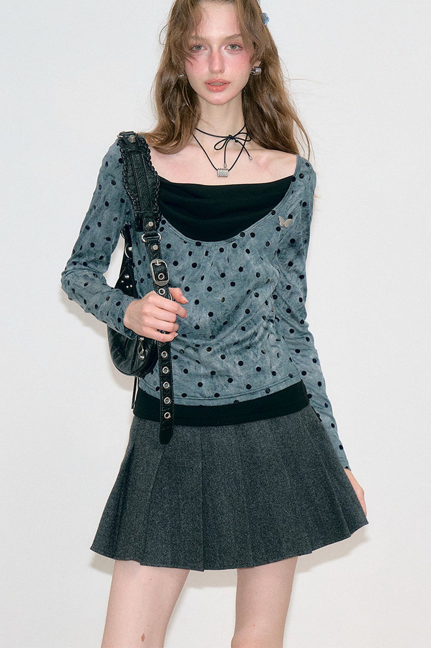 Polka Dot T-Shirt Knit Top