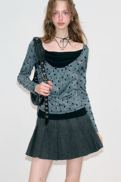 Polka Dot T-Shirt Knit Top