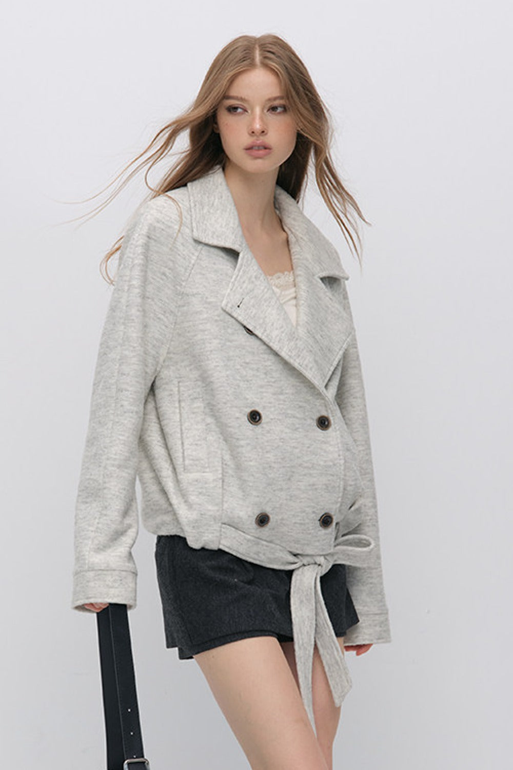 Belted Wool A-Line Skirt