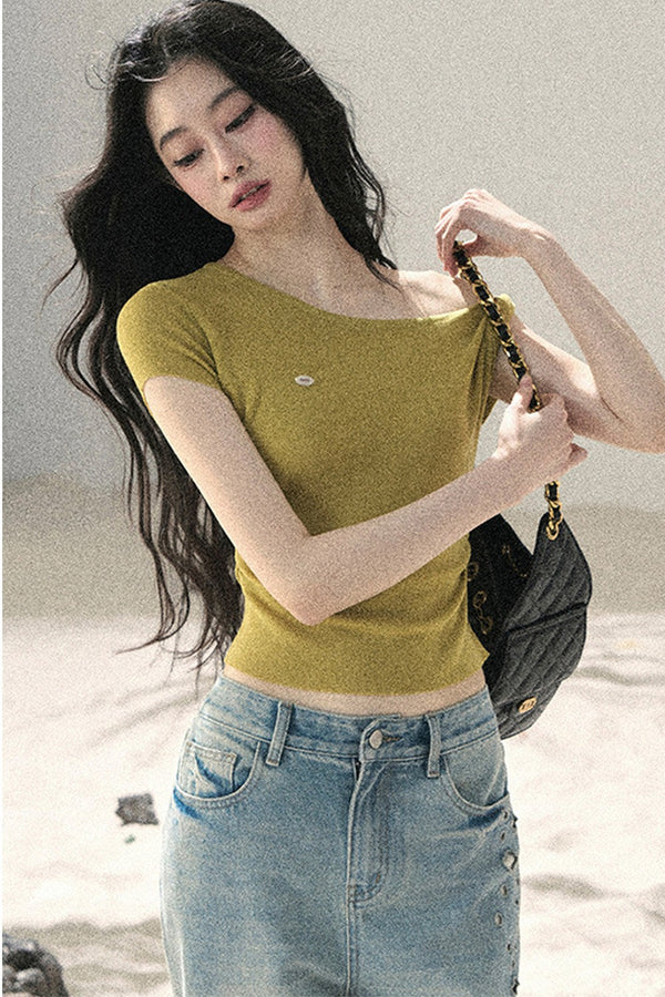 Asymmetrical Knot Crop Top