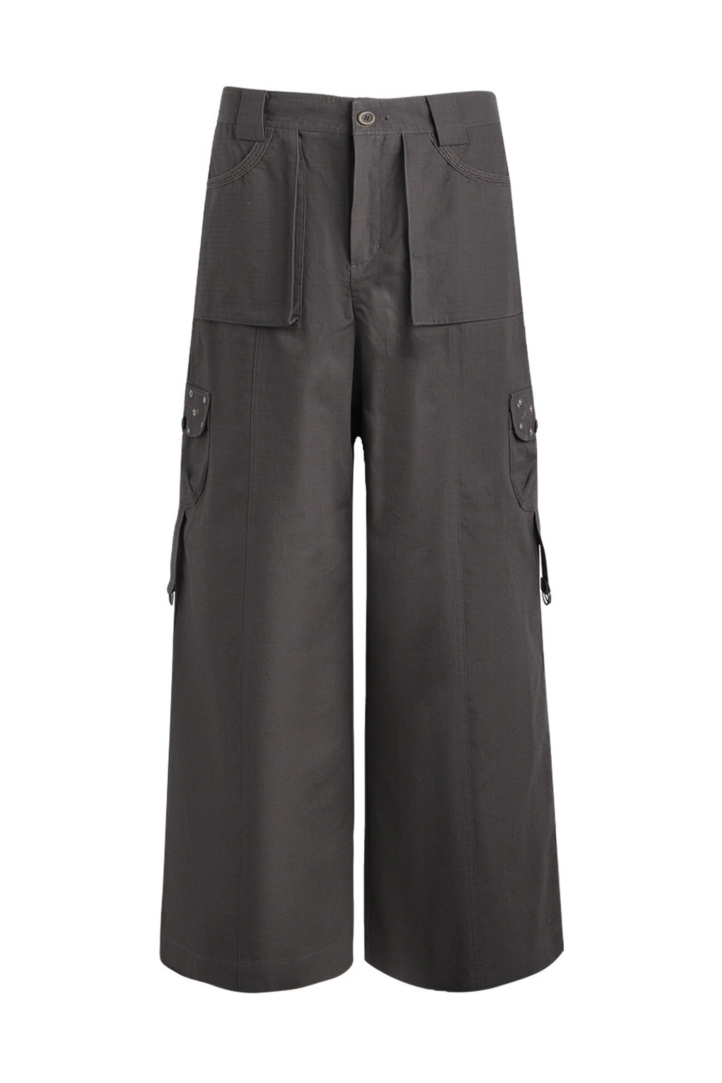 Foldable Hem Wide Leg Pants