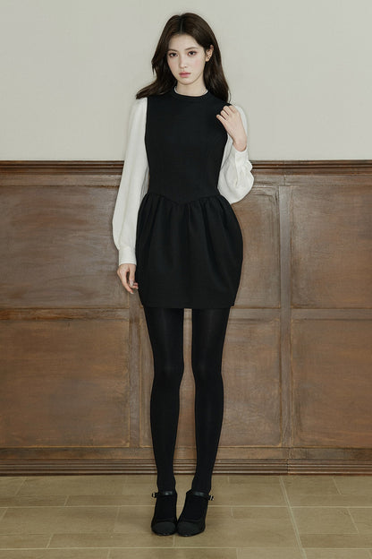 Loose Wool Blend Puff Sleeve Shirt