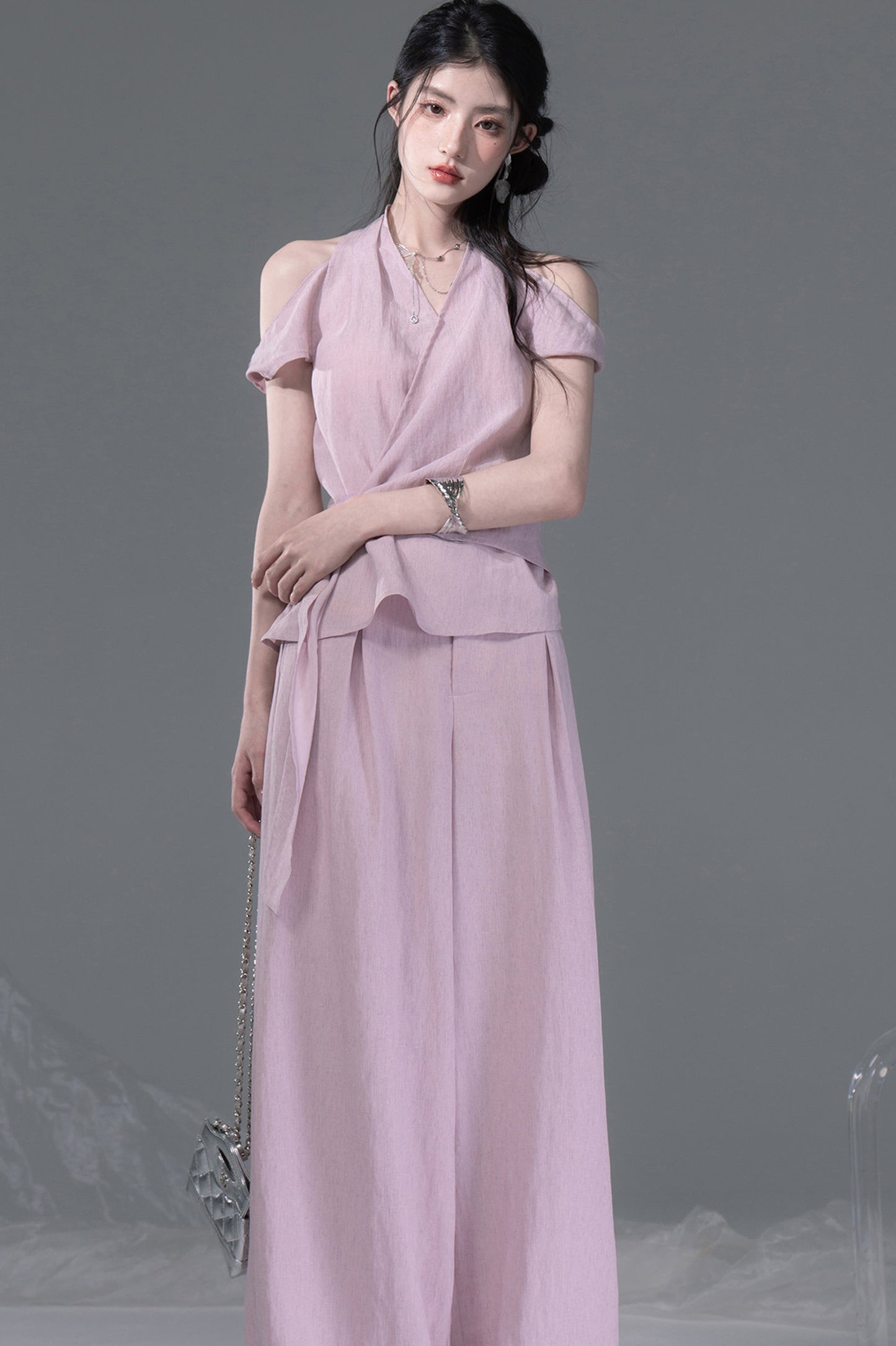 Deconstructed Lyocell Linen Top and Pants Set