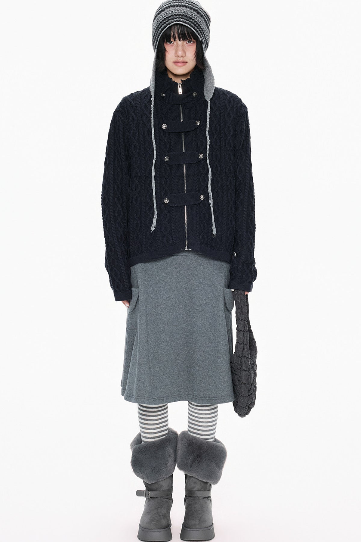 Cable Knit Toggle Cardigan