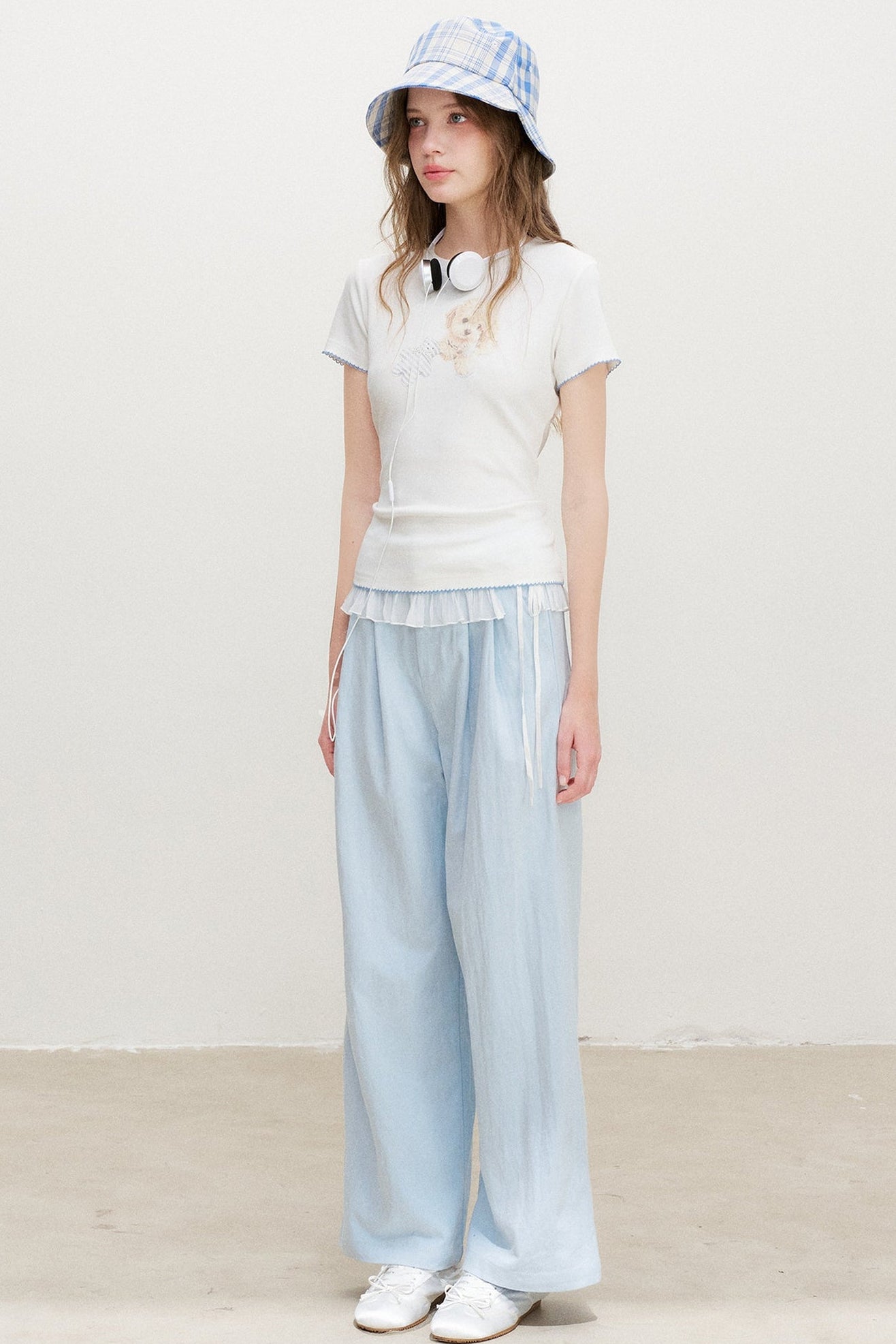 Puppy Print Color-Block Blouse