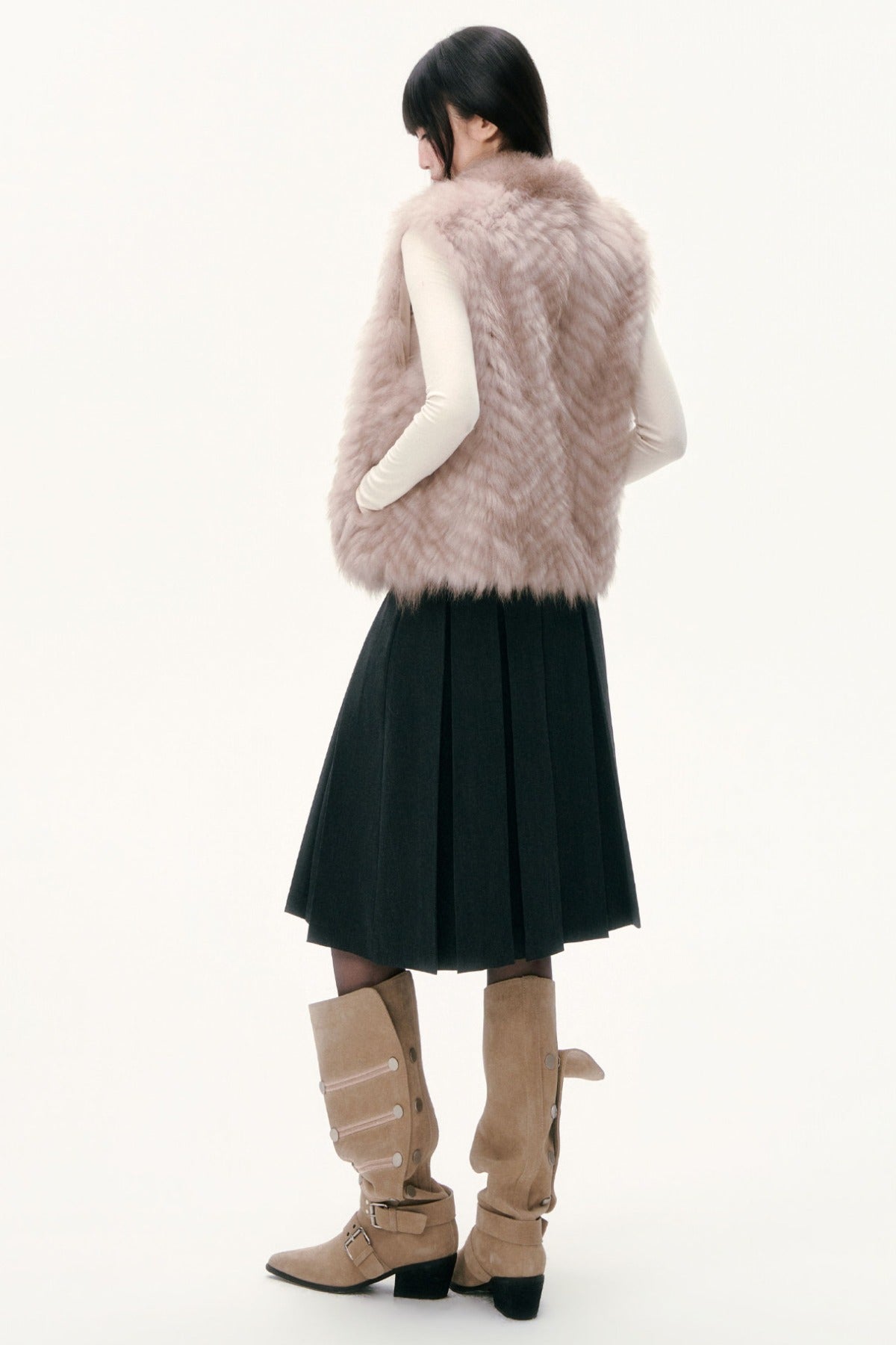 Saga Fox Fur Straight Vest