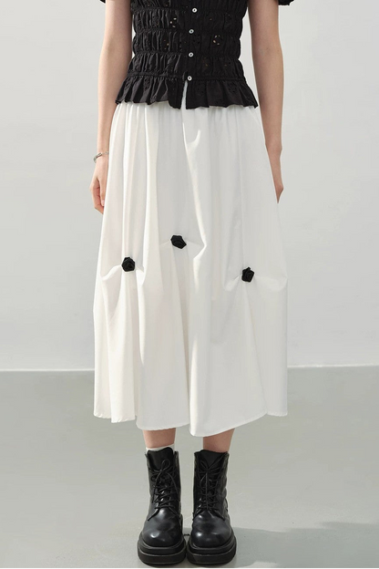 Flower Shadow Pleated Skirt