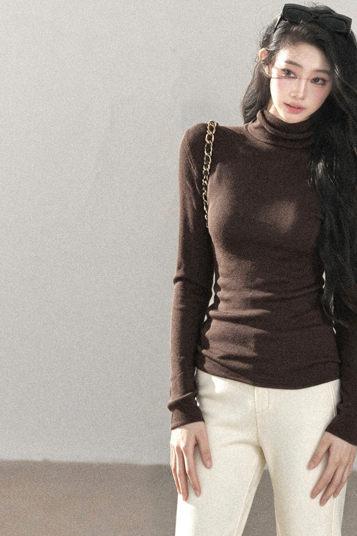 Conjunto de chaqueta y top de capa base de punto