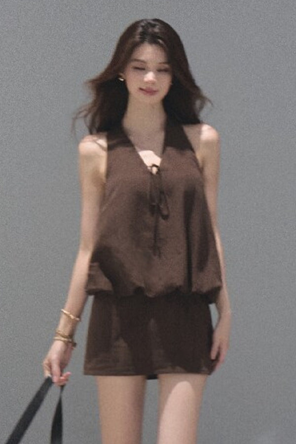 Lyocell Linen Halter Dress