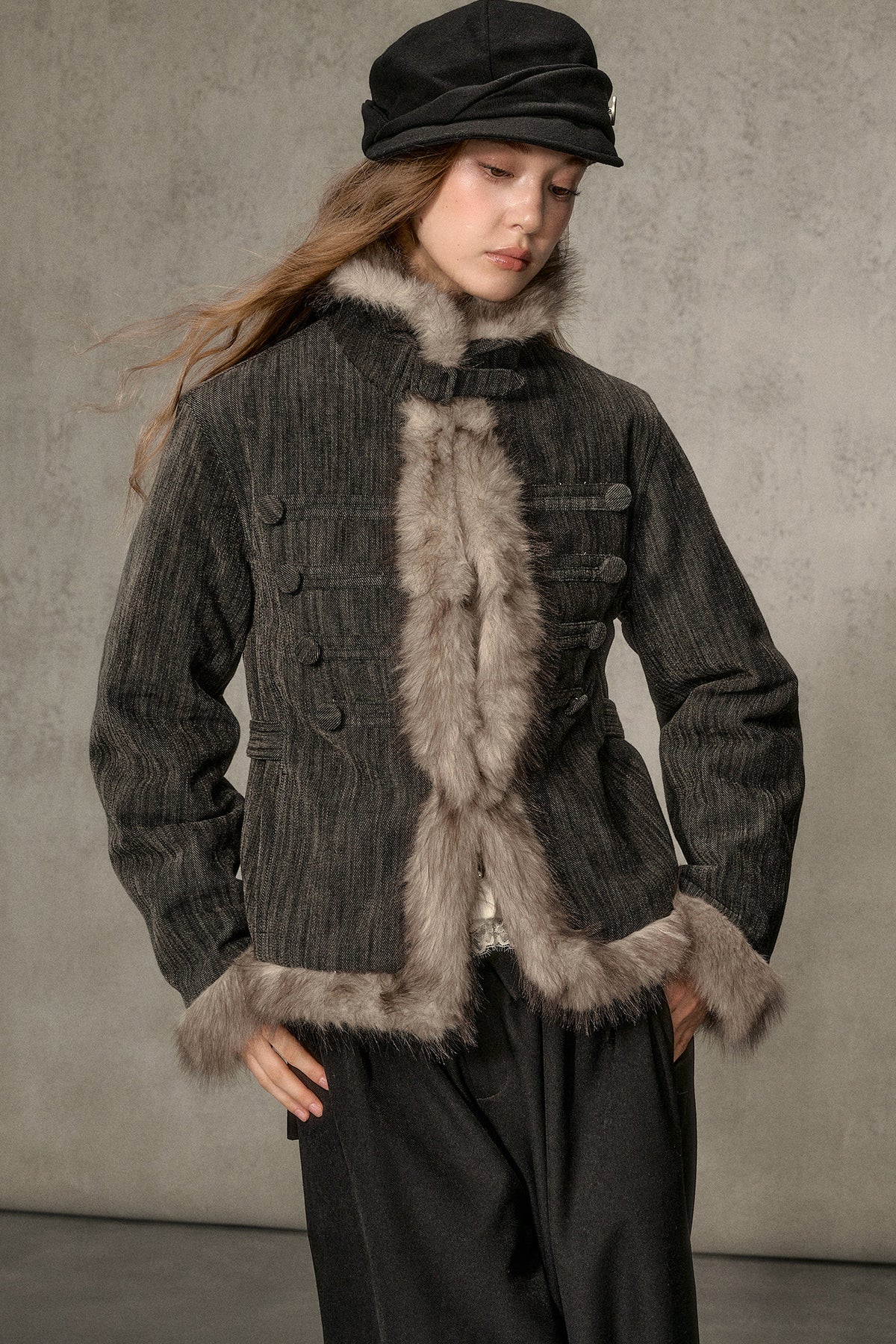 Napoleon Collar Down Jacket