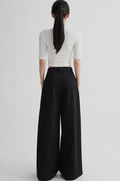 Cropped High Neck Short Sleeve Top