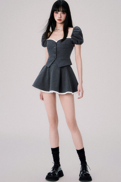 Strapless Corset Top and Puff Skirt Set-Up