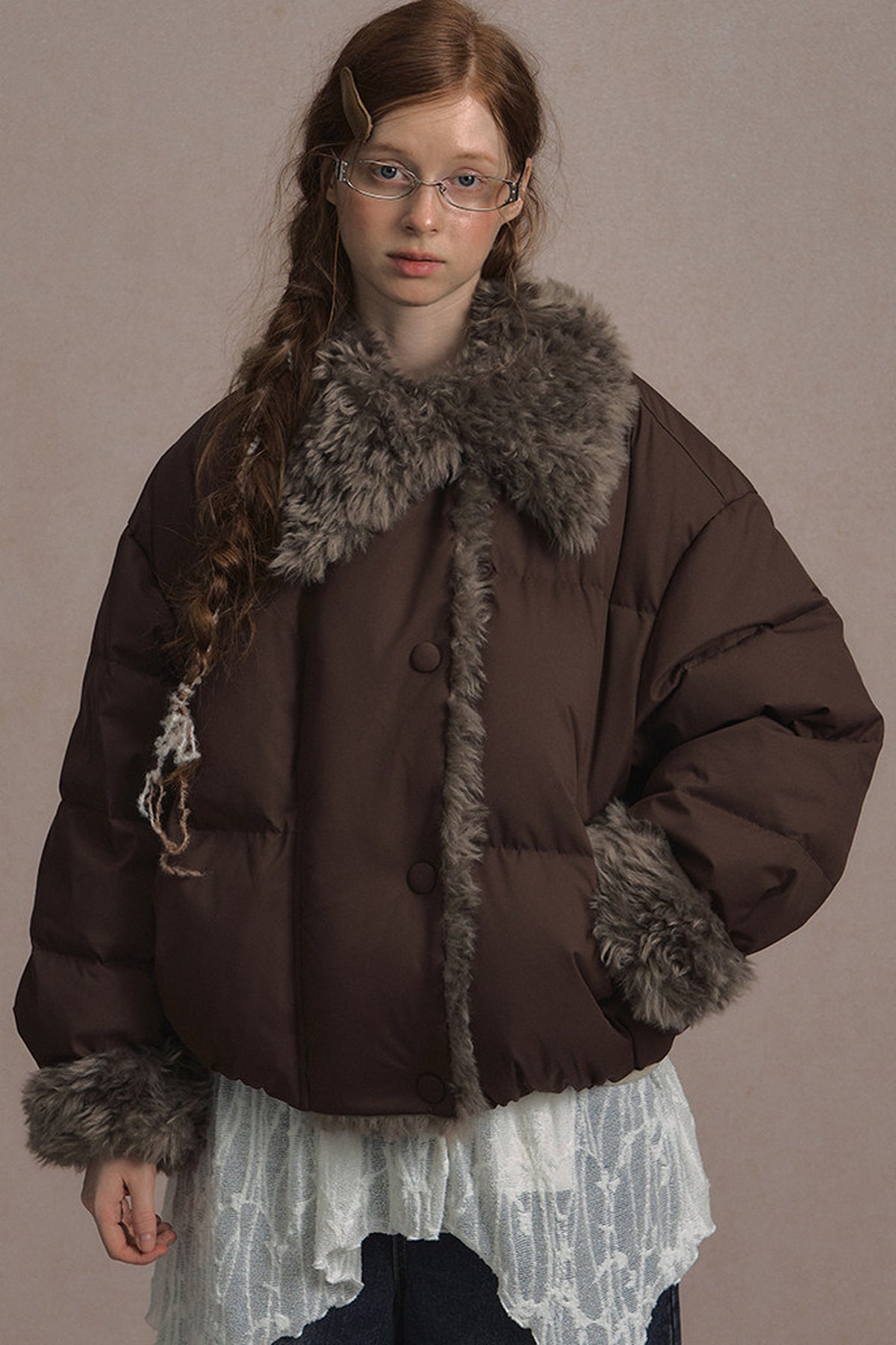 Short Fur Collar Down Jacket