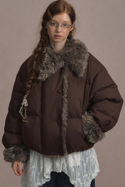 Short Fur Collar Down Jacket