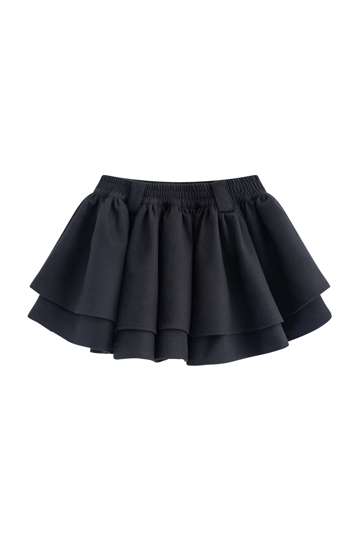 Black Long-Sleeve Base Shirt and Knitted Skirt Set-Up
