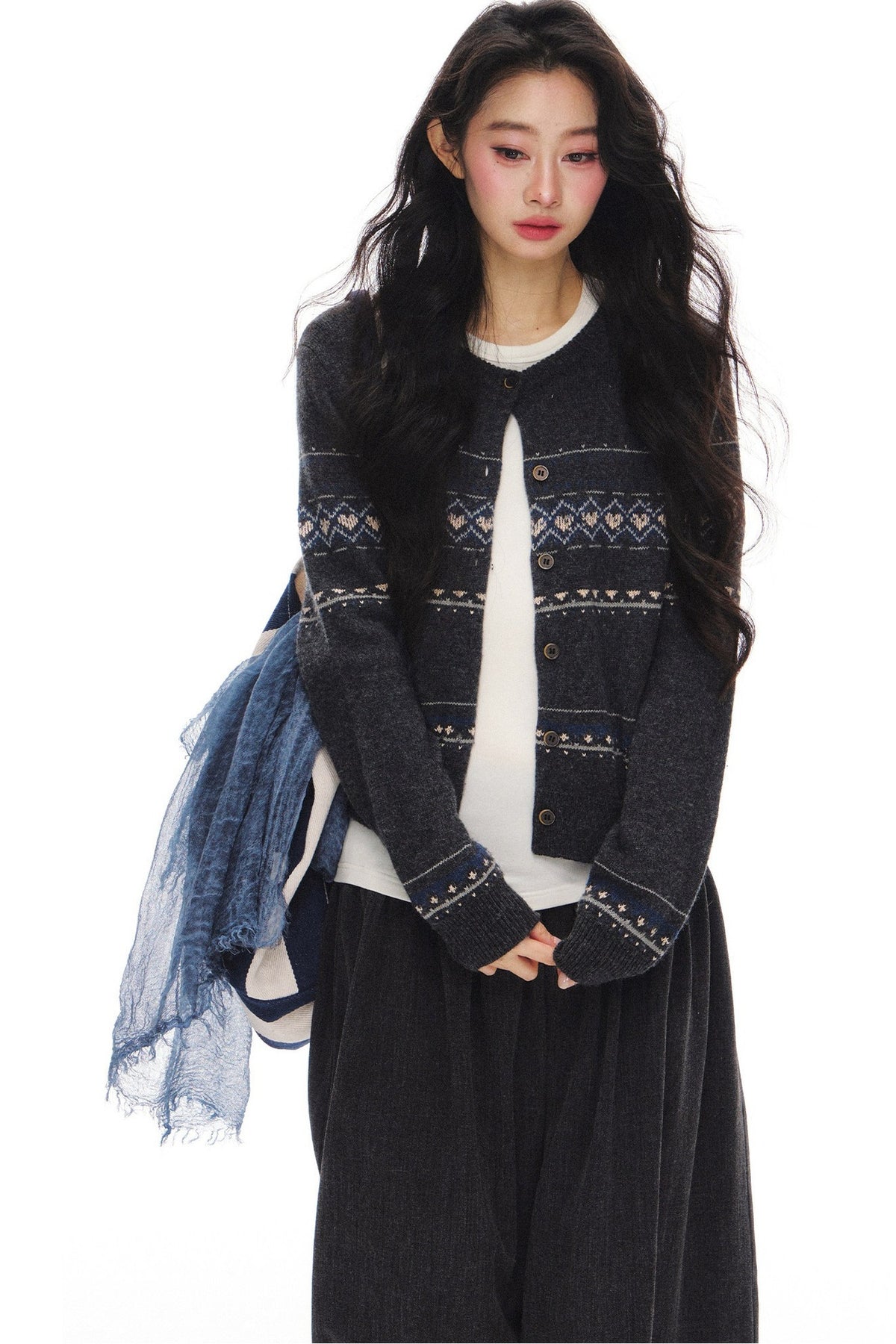 Fair Isle Wool Cardigan Set-Up