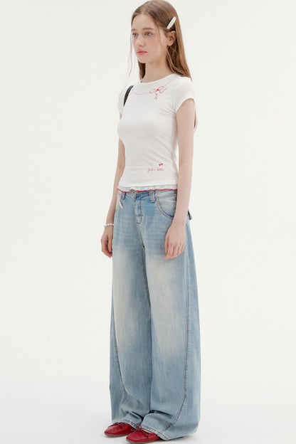 Bow Print Lyocell Blouse