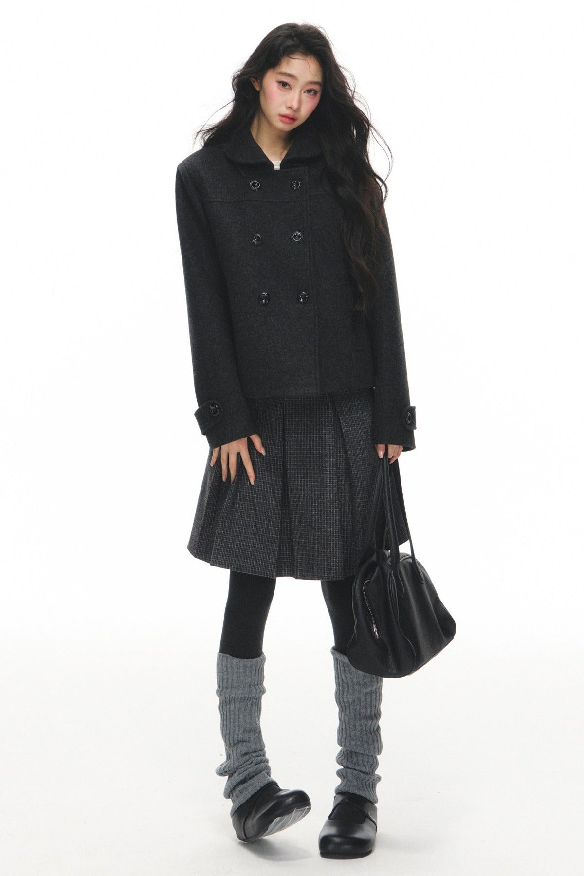 Short Wool Doll Collar Coat Set-Up