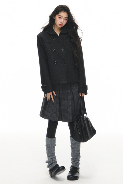 Short Wool Doll Collar Coat Set-Up