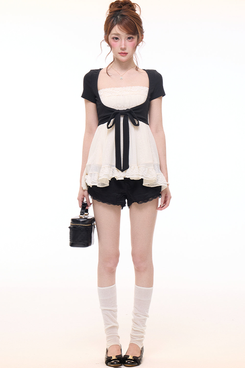 Bow-Knot Cardigan Camisole and Shorts Set-Up