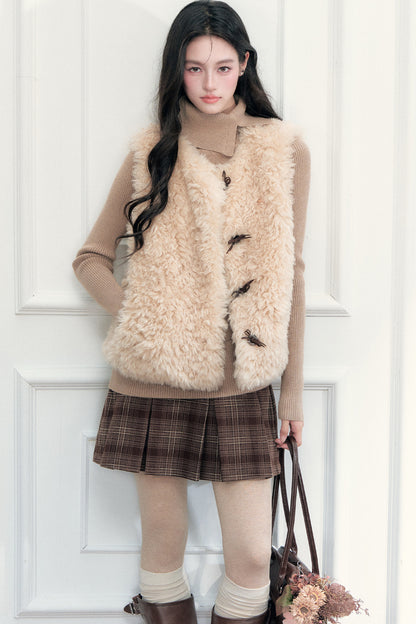 Warm Furry Lamb Wool Vest