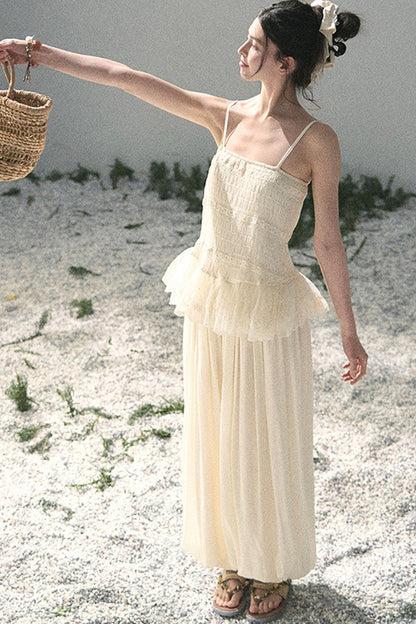 French Lace Summer Top and Pants Set