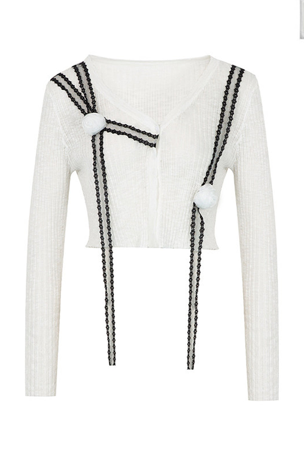 Pompon-Strickjacke