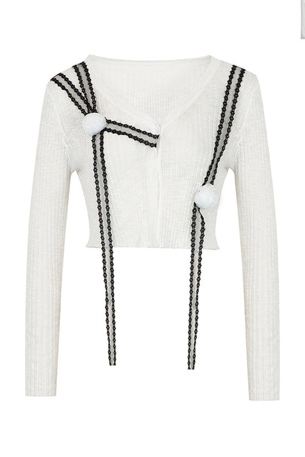 Pom-Pom Knit Cardigan