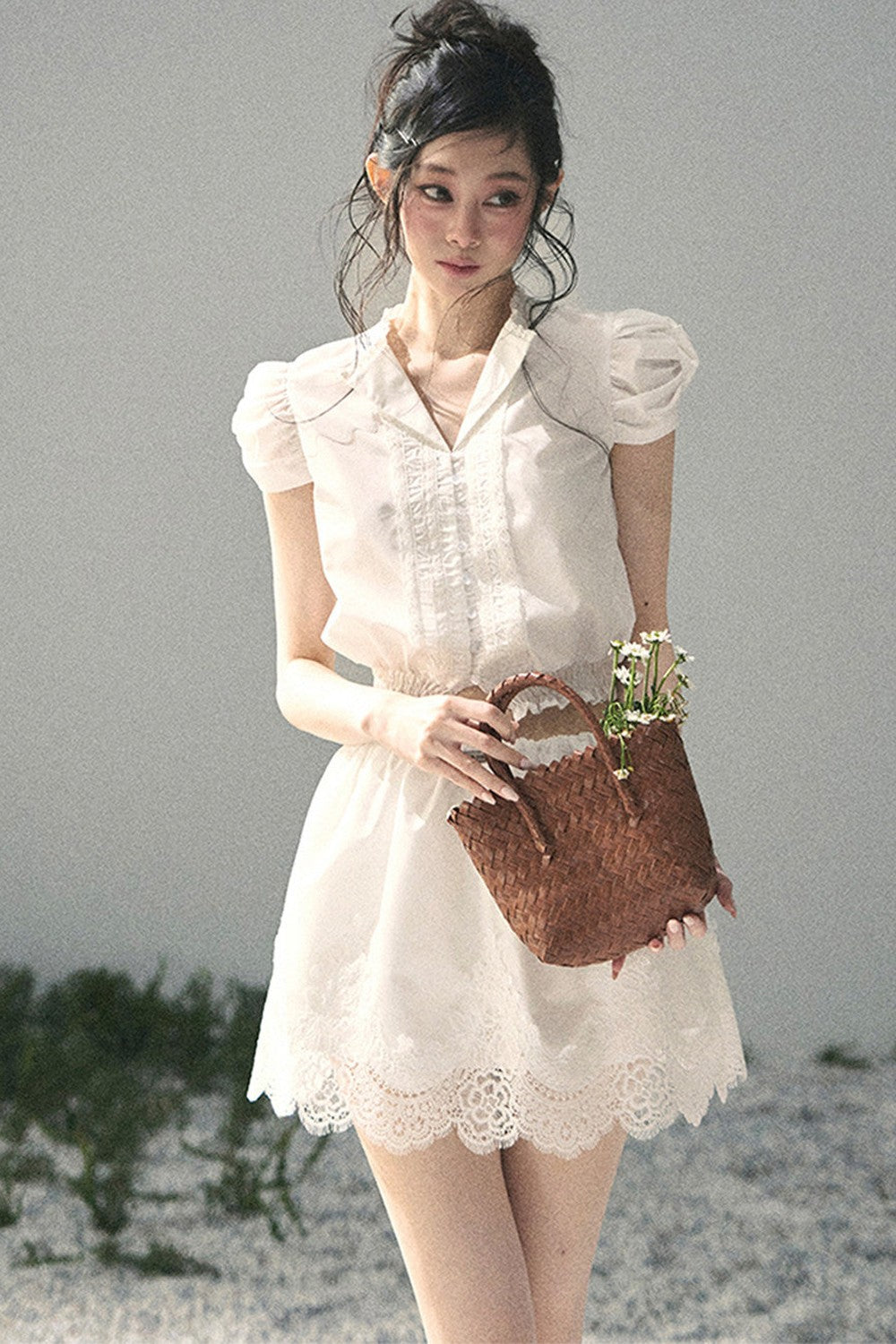Rose Lace Reversible Two-Piece Set-Up