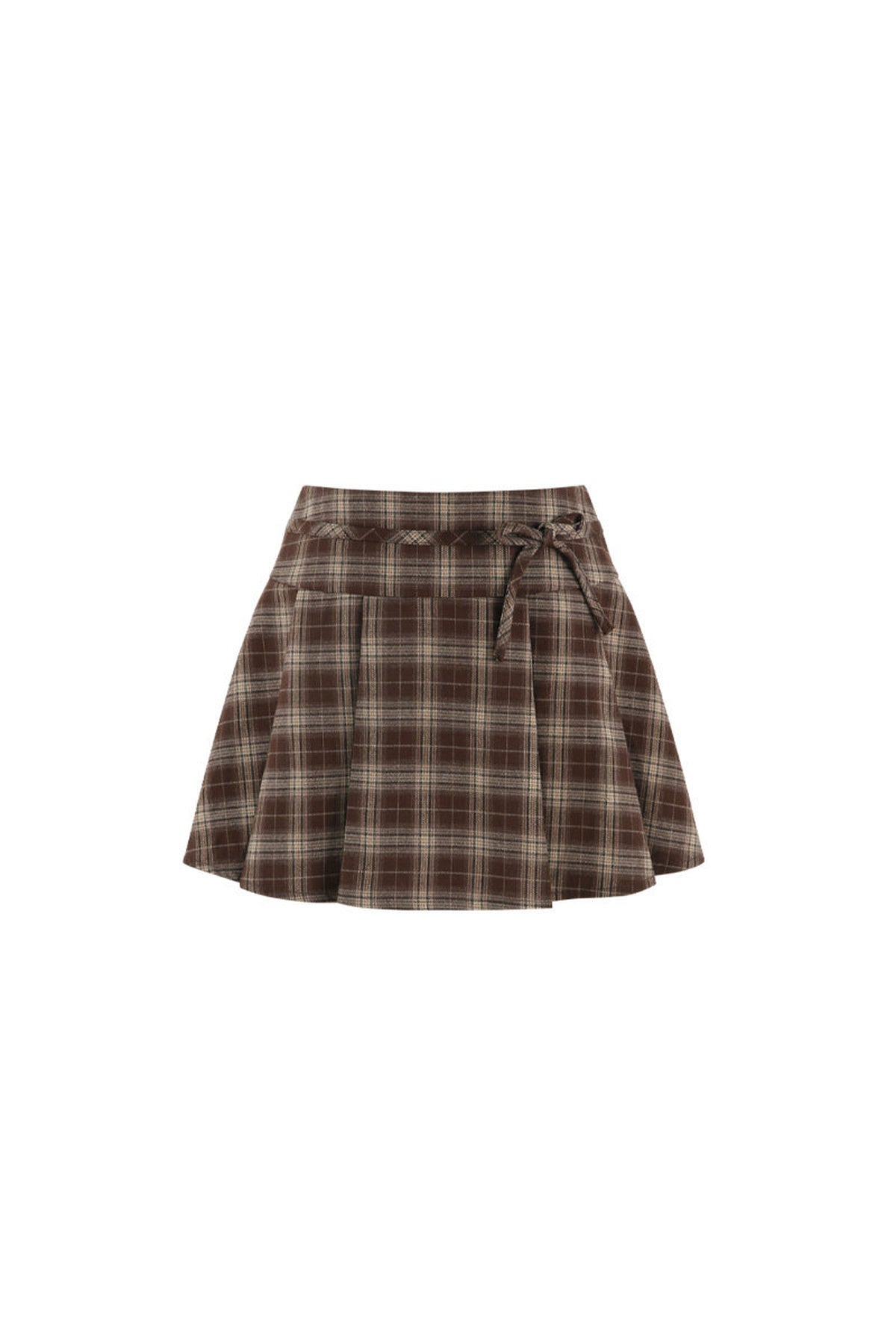 Khaki Doll Collar Pullover Shirt and Skirt Set-Up