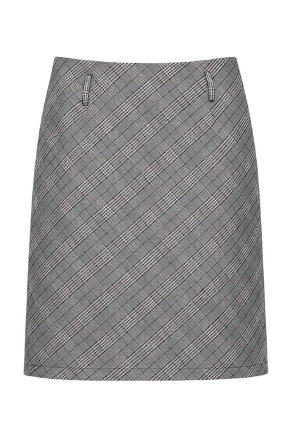 Plaid Ribbon Knit Top and Skirt Set-Up