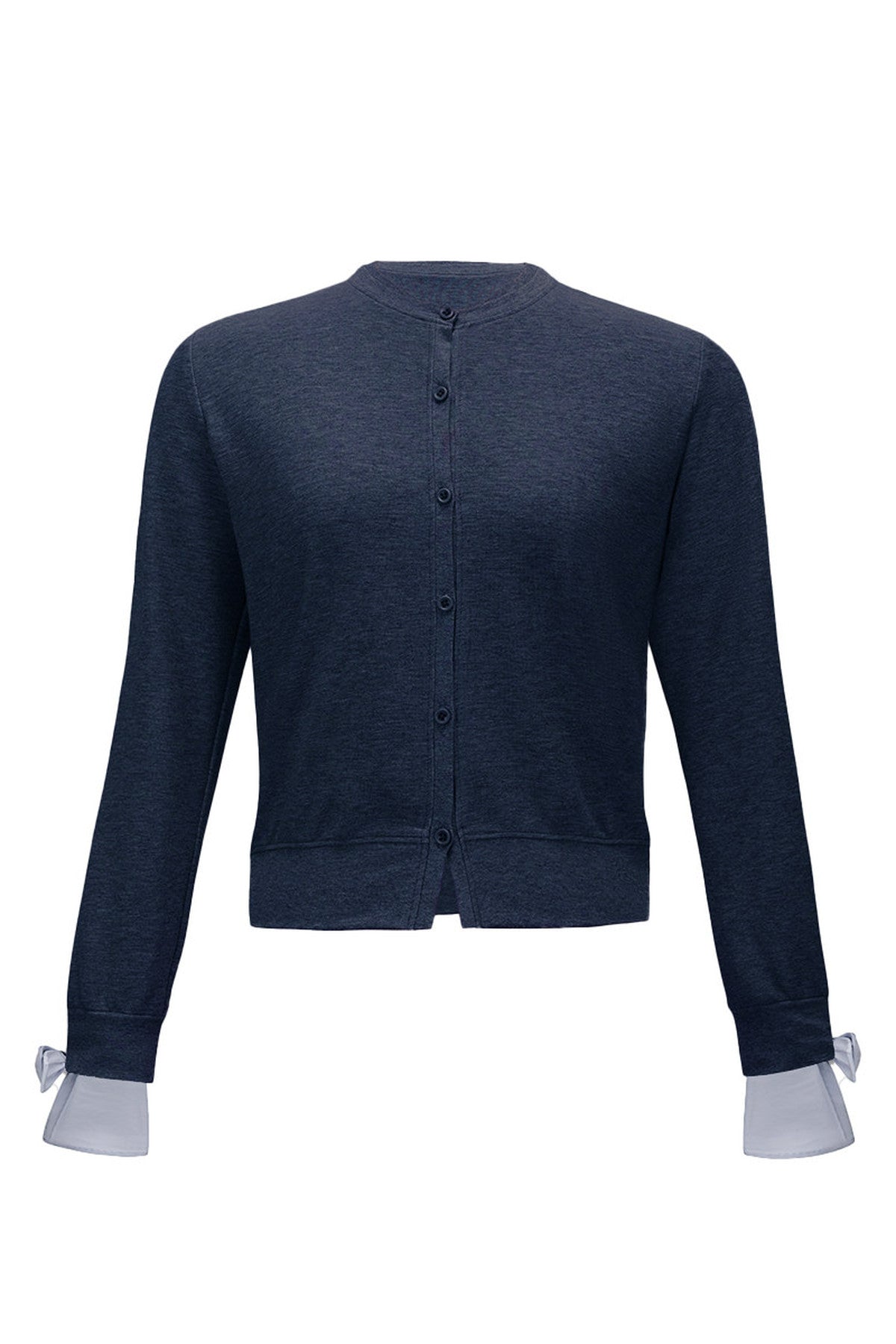 Layered-Look Bow Knit Cardigan