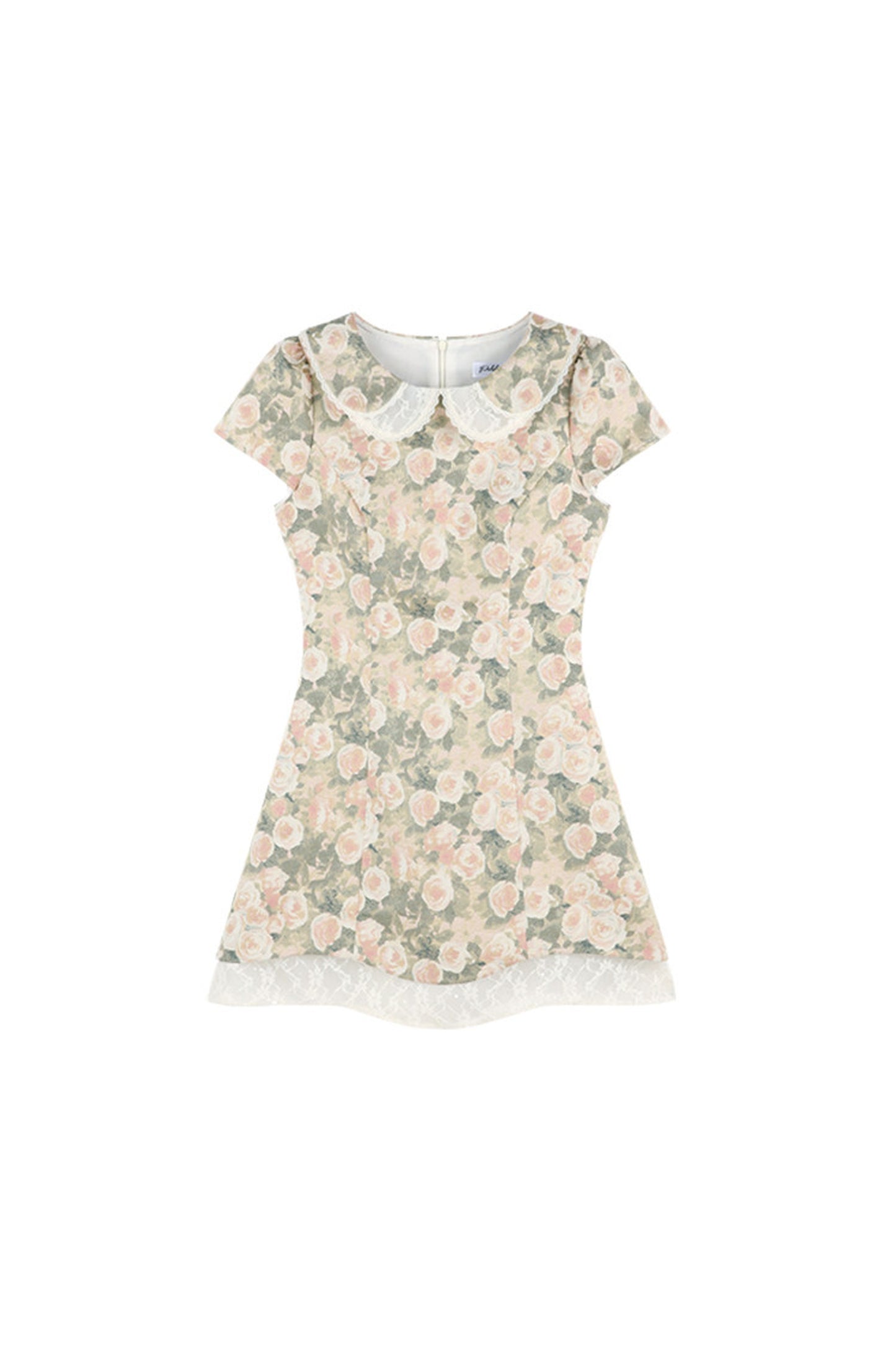 Floral Jacquard Doll Collar Dress
