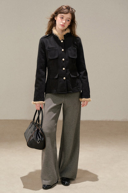 Stand-Collar Cotton Jacket