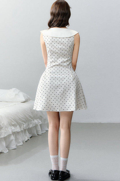 Pink Satin Polka Dot Bow Dress
