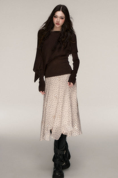 Weiches Windcape-Pullover-Strickoberteil