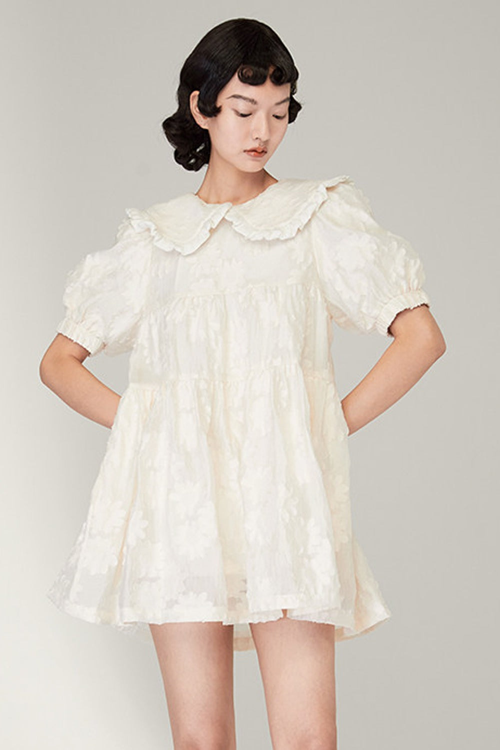 Ruffled Peter Pan Collar Dress