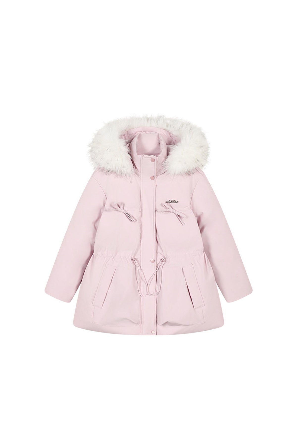 Mid-Length Fur Collar Goose Down Jacket