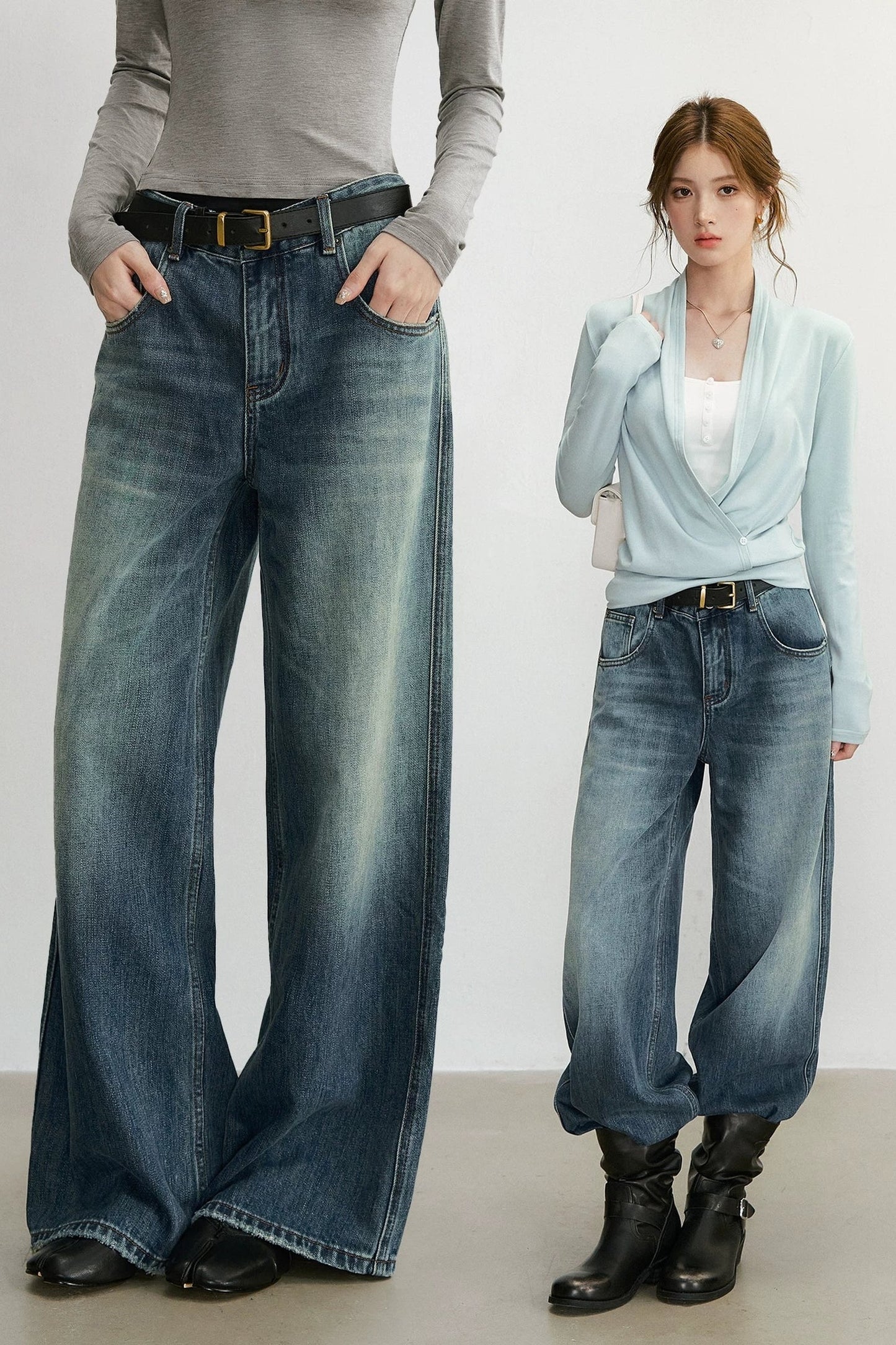 Vintage Washed Denim Pants