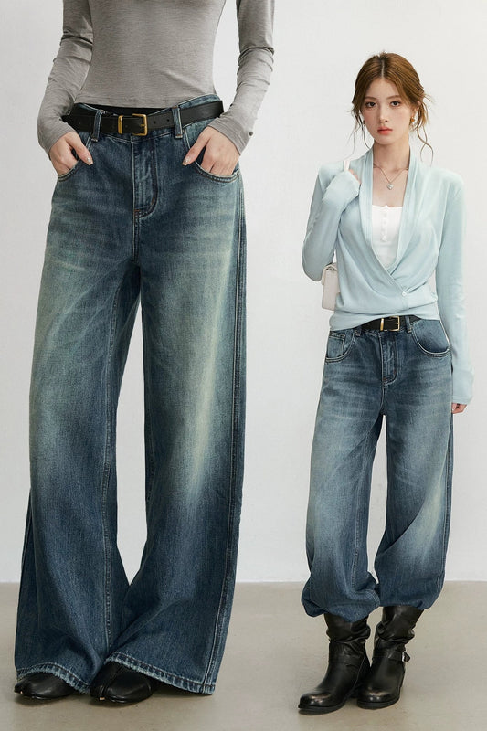 Vintage Washed Denim Pants