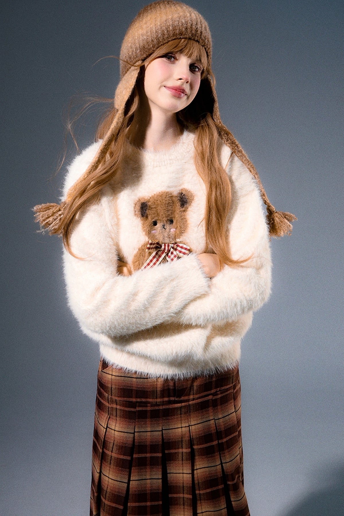 Mink Fur Bear Rabbit Knit Sweater