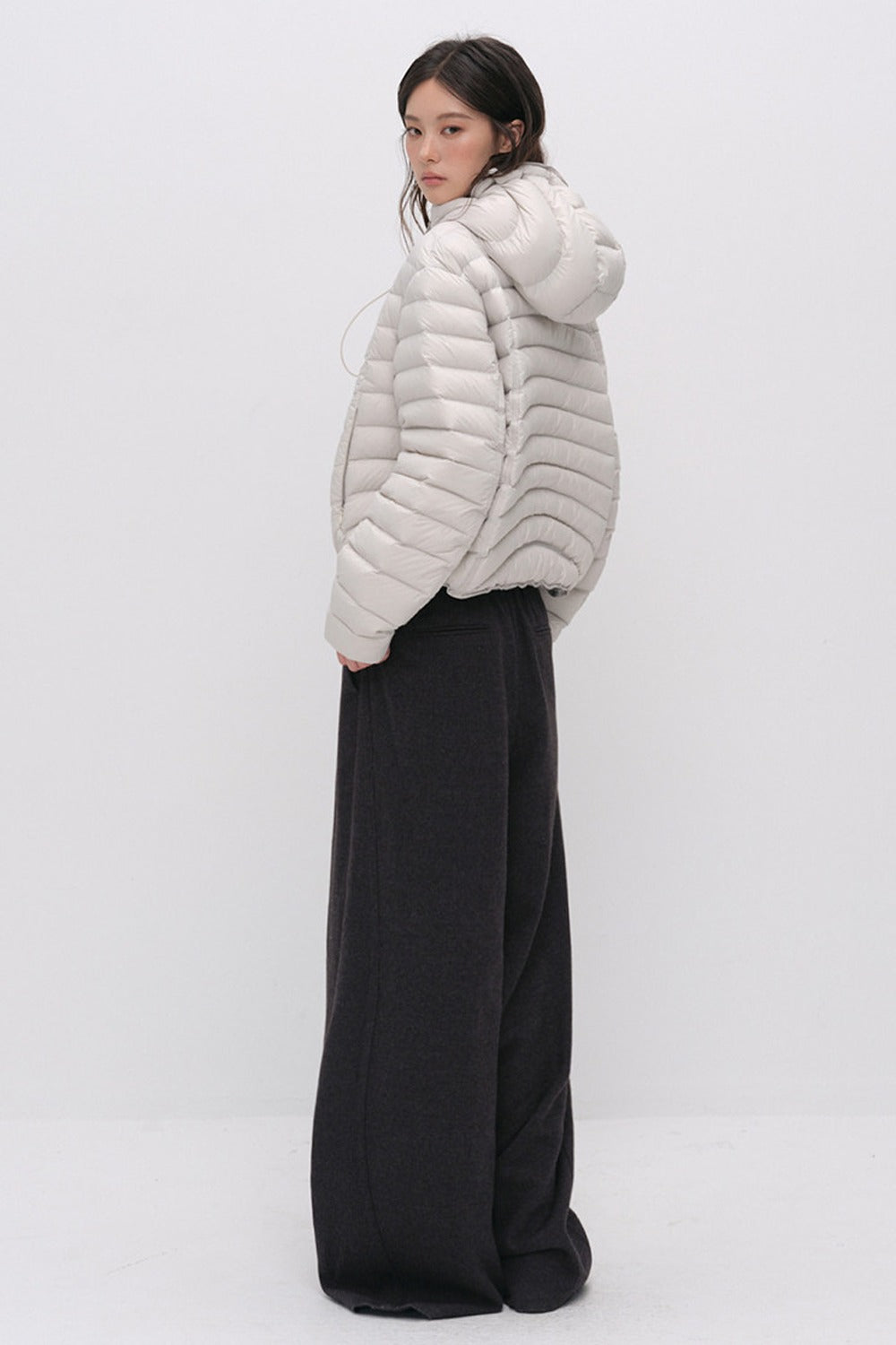 Wool Jacquard Wide-Leg Trousers