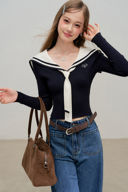 Sailor Collar Knit Sweater