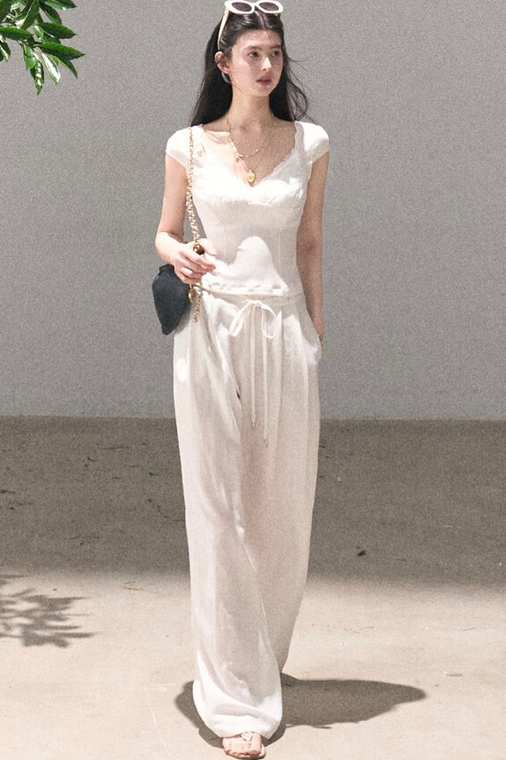 Lyocell Linen Wide-Leg Pants