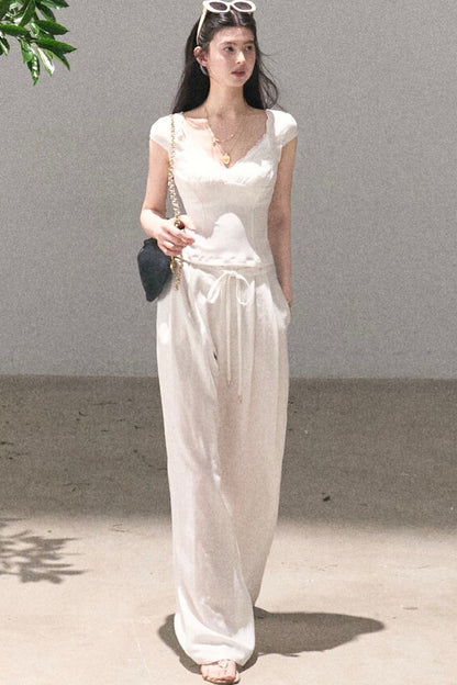 Lyocell Linen Wide-Leg Pants