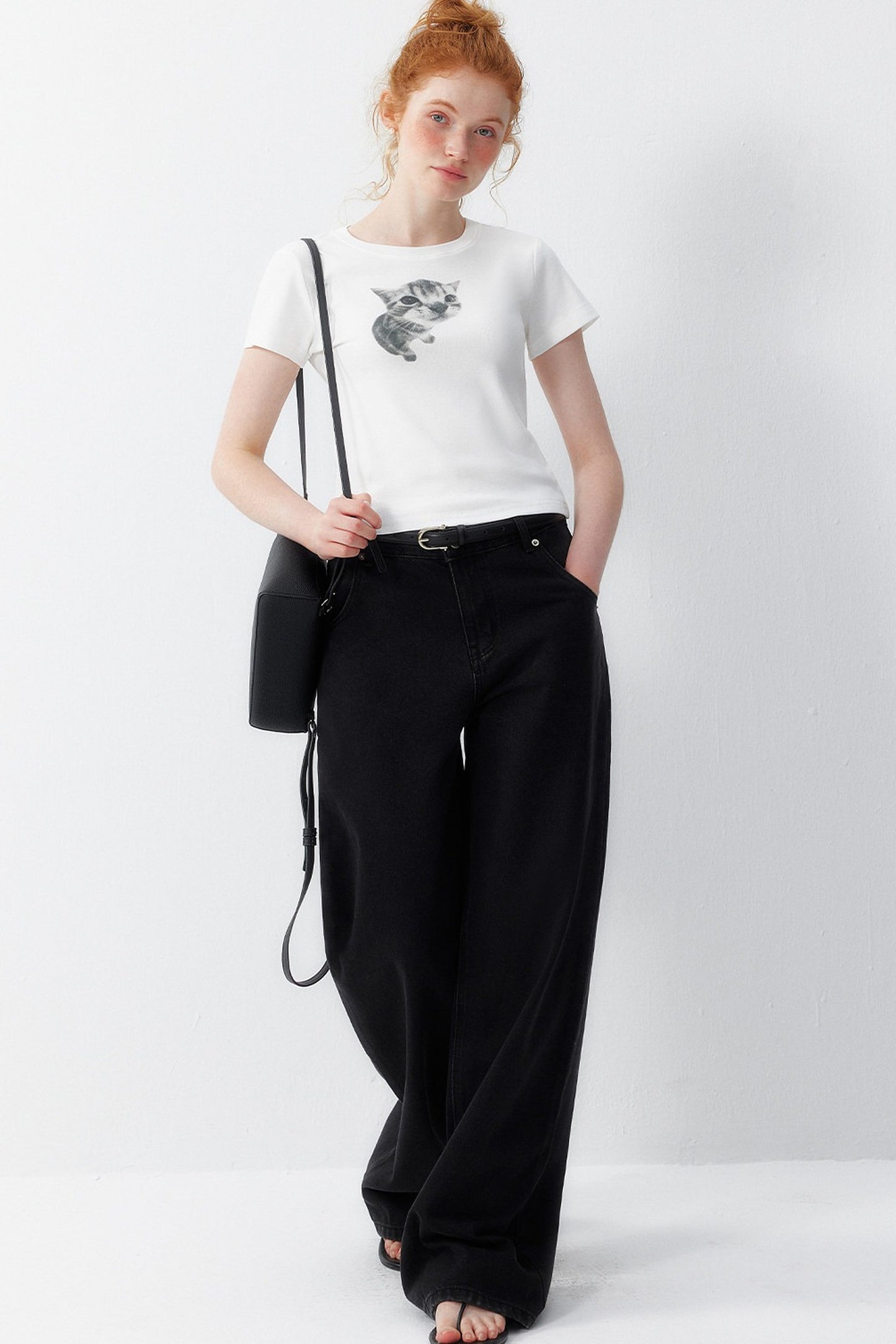 Gray Wide-Leg Jeans