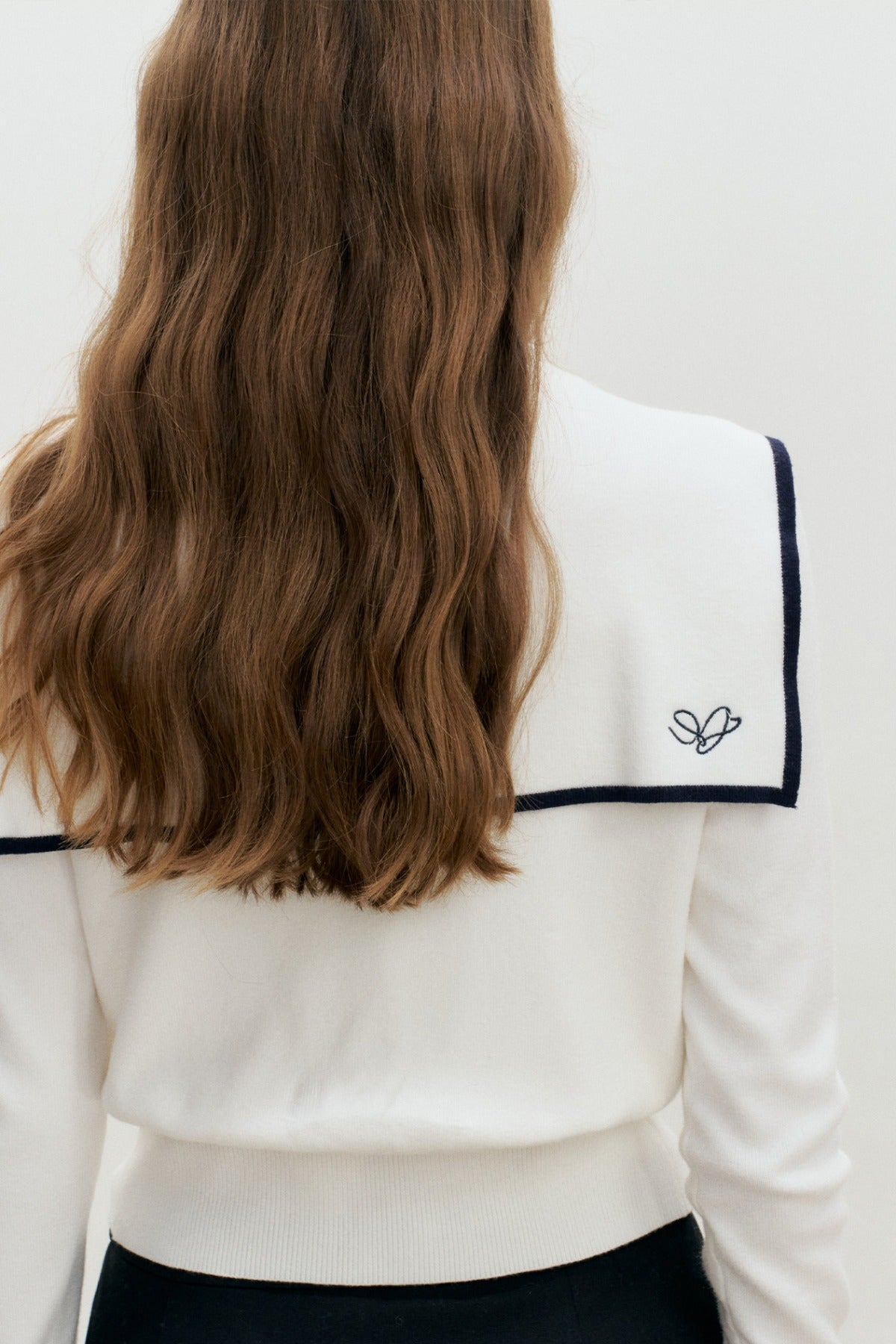 Sailor Collar Shawl Knit Sweater